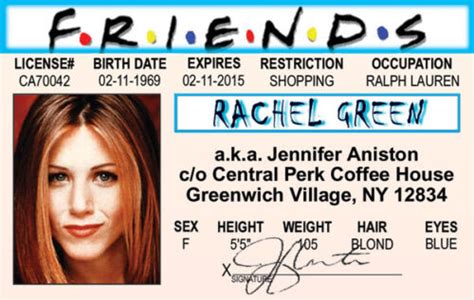 jennifer aniston id card